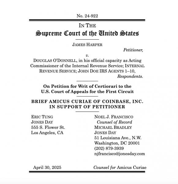 Coinbase подала в Верховный суд США заявление в поддержку конфиденциальности налогоплательщиков — Крипто Новости