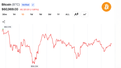 Индекс RSI обрушился до 16, в то время как биткоин консолидируется вблизи отметки 61 000 долларов после падения до минимума в 59 100 долларов — Крипто Новости