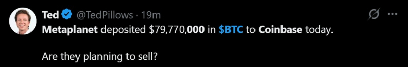 Metaplanet перевела 1 000 BTC в систему хранения Coinbase Prime Custody — Крипто Новости