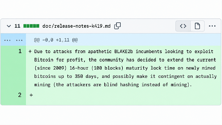 Форк Биткойна BLAKE2b предлагает майнерам подождать 45 дней, прежде чем распоряжаться своими монетами — Крипто Новости