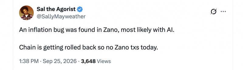 Ошибка Zano, связанная с инфляцией, вынудила блокчейн удалить целый день истории — Крипто Новости