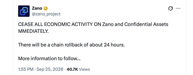 Ошибка Zano, связанная с инфляцией, вынудила блокчейн удалить целый день истории — Крипто Новости