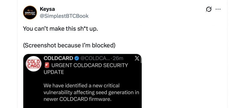 Аккаунт Coldcard X взломали фишингом после скандала на $100 млн — Крипто Новости