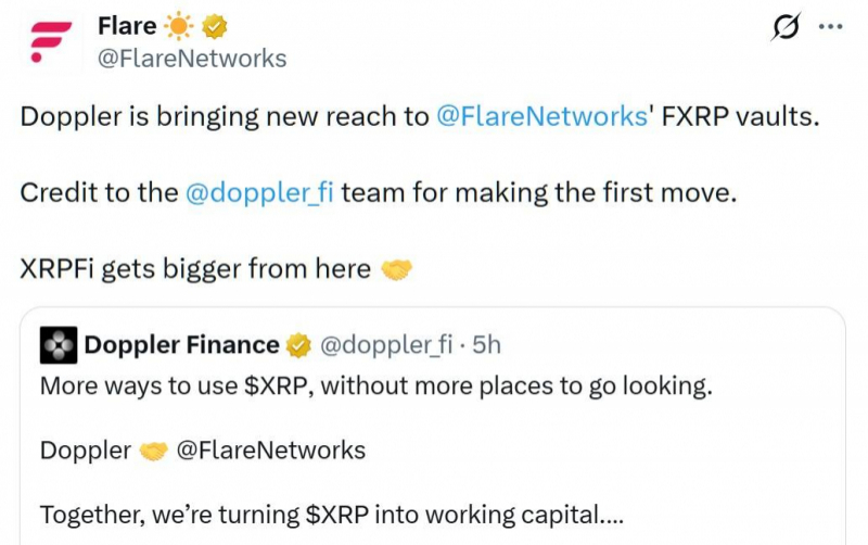 Flare и Doppler предоставляют держателям XRP прямой доступ к хранилищу FXRP &mdash; Крипто Новости