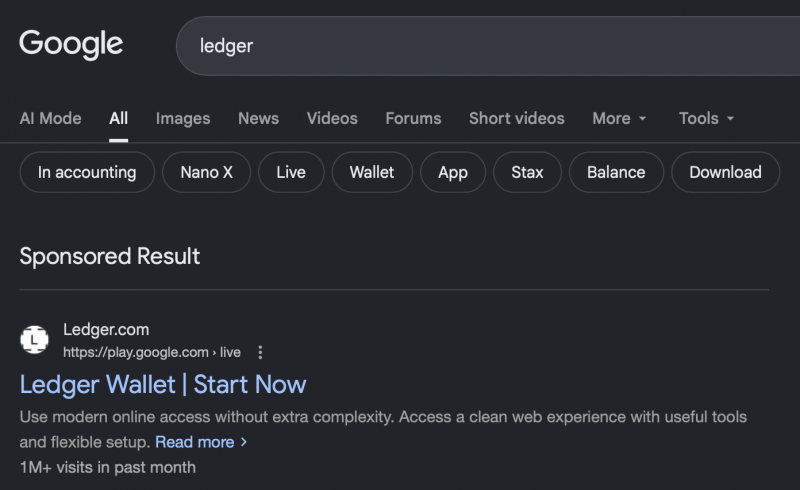Не вводите seed-фразу в интернете: фишинговый сайт Ledger набрал более миллиона посещений &mdash; Крипто Новости