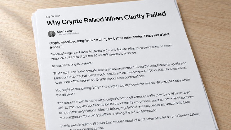 По данным Bitwise, 4 криптовалютных сектора выиграли от провала закона CLARITY — Крипто Новости